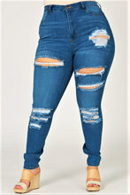 Load image into Gallery viewer, High rise Slightly distressed Jeans
